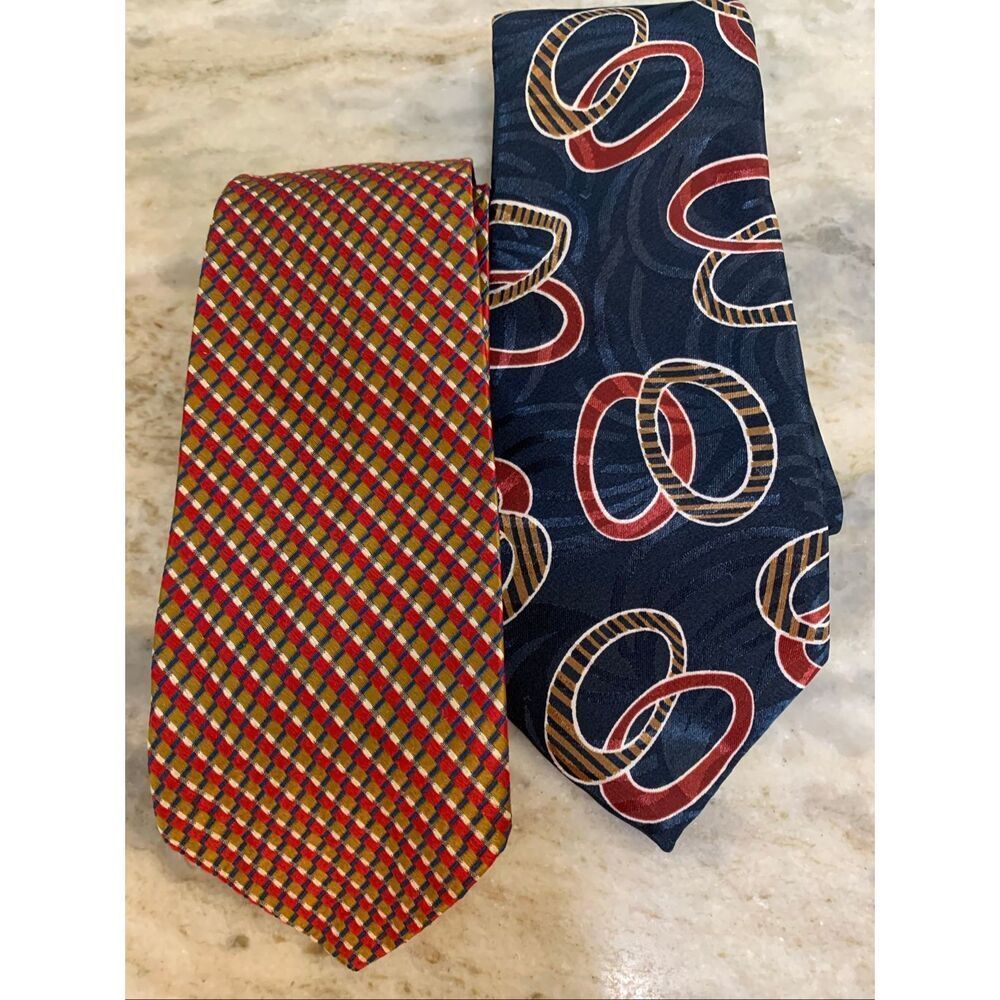 Vintage Two Red Blue Neckties #classic neckties #mens ties